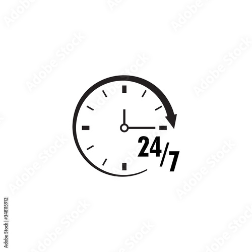 Time 24/7 icon design template vector isolated
