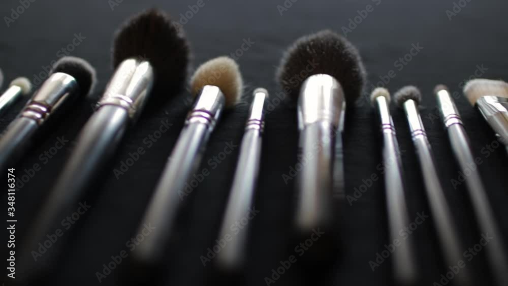 Professional kit of makeup brushes. Set for make up artist