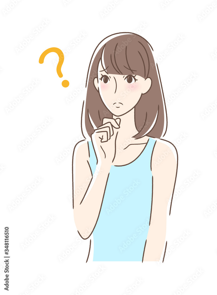 不安・疑問・悩みを感じる女性 不安・疑問・悩みを感じる女性