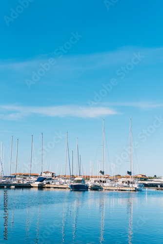 Unknown boats in the harbor of Porto Rotondo  Sardinia