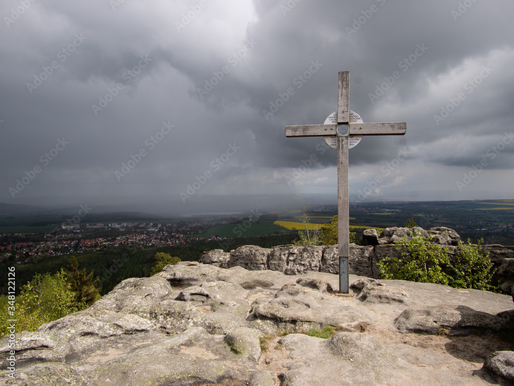 Zittau mountains, Oybin, on the Toepfer mountain Zittau mountains, Oybin, on the Toepfer mountain