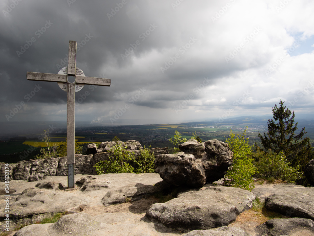 Zittau mountains, Oybin, on the Toepfer mountain Zittau mountains, Oybin, on the Toepfer mountain