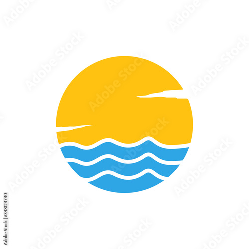 Ocean icon design template vector isolated