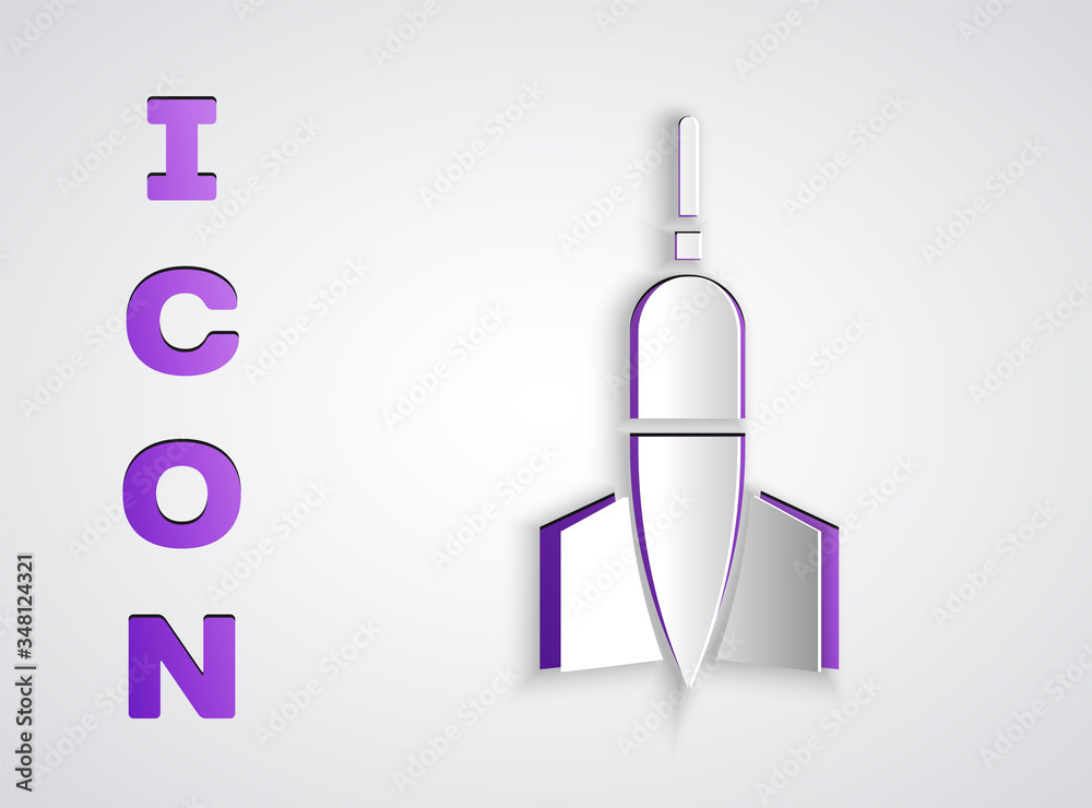 Paper cut Dart arrow icon isolated on grey background. Paper art style. Vector Paper cut Dart arrow icon isolated on grey background. Paper art style. Vector