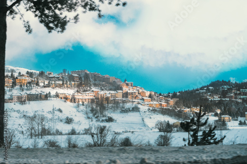 panorama of the city of the city of snow