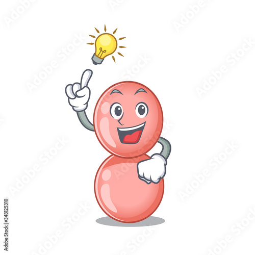 Mascot character design of neisseria gonorrhoeae with has an idea smart gesture