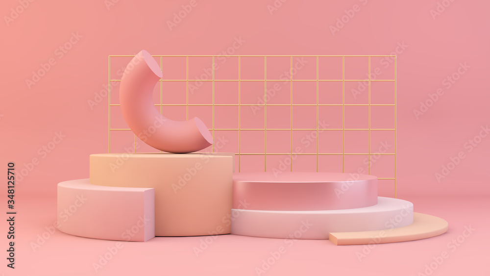 Pink and gold product display