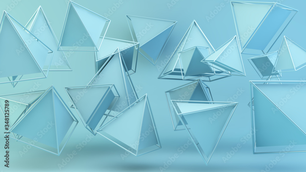 Fototapeta premium blue floating pyramids