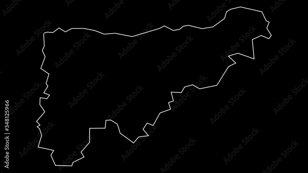 Komarom Esztergom Hungary map outline animation Komarom Esztergom Hungary map outline animation