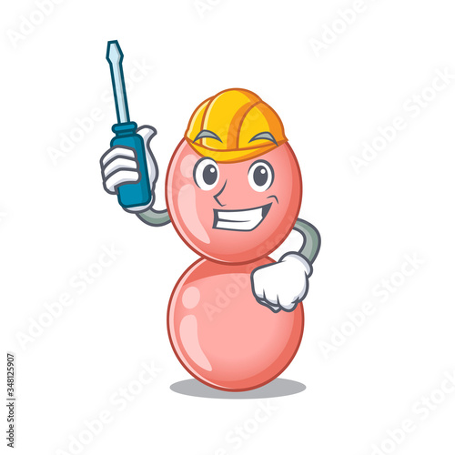 cartoon character of neisseria gonorrhoeae worked as an automotive