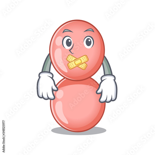 Neisseria gonorrhoeae cartoon character style with mysterious silent gesture