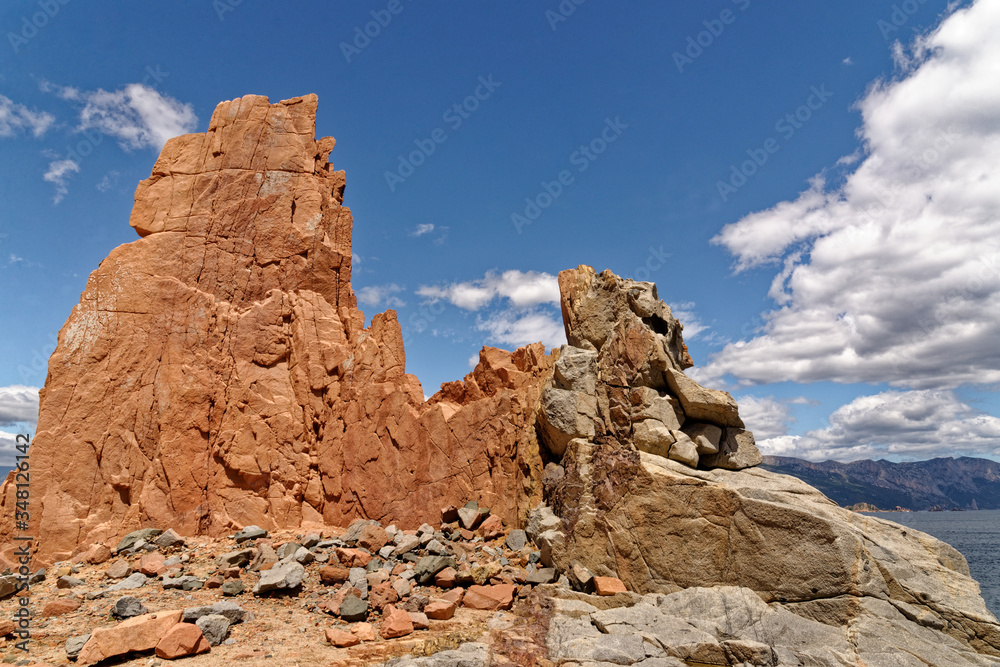 Fototapeta premium Beach of Red Rocks of Arbatax - Sardinia, Italy