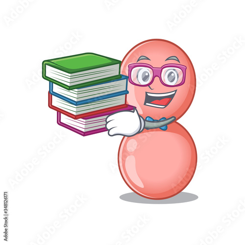 A diligent student in neisseria gonorrhoeae mascot design concept with books