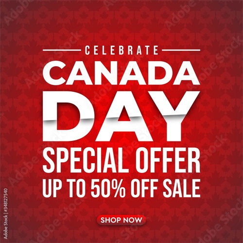 Canada modern super sale banner background template.