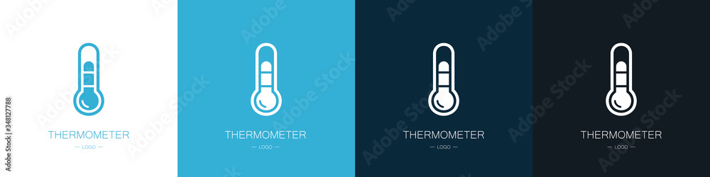 Set of logos thermometers. Collection. Modern style vector illustration.
Set of logos thermometers. Collection. Modern style vector illustration.