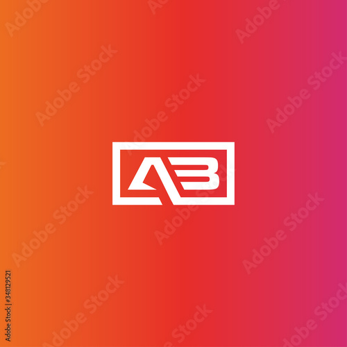 letter AB logo design vector