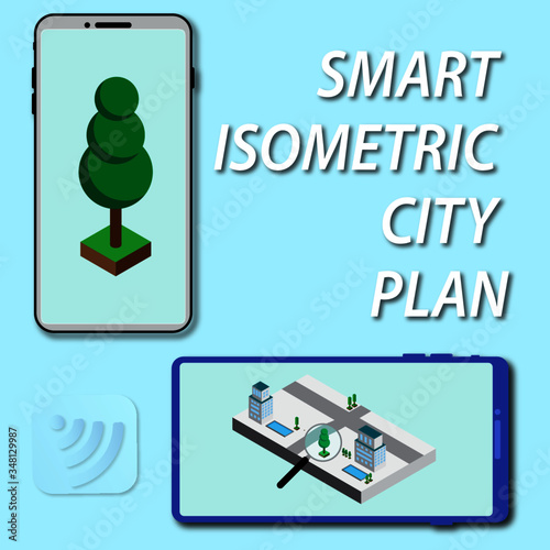 Smart isometric city plan 