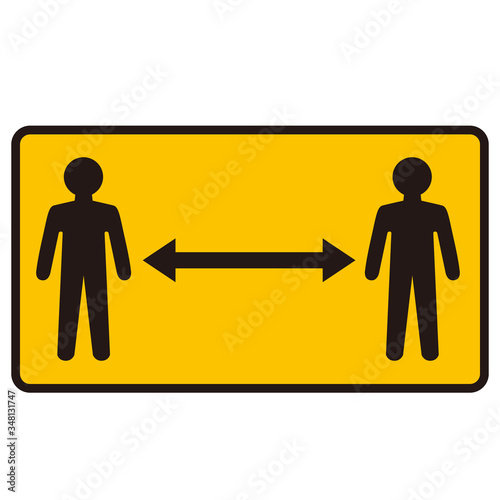 Social distancing set of icon