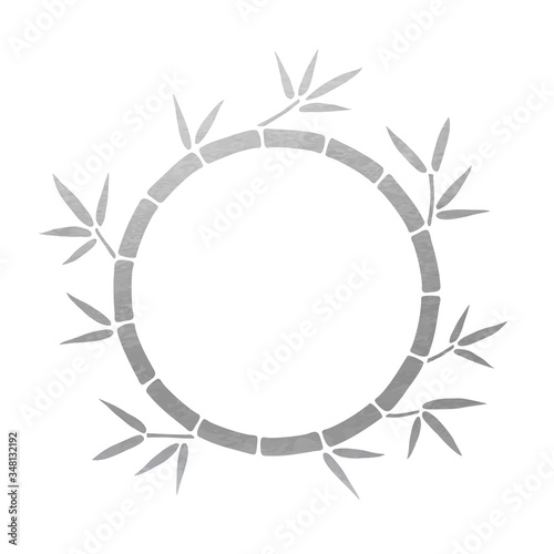 Silver Bamboo Frame - Round Vector Decoration
