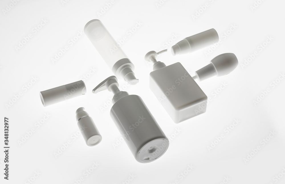 White plastic bottles White plastic bottles