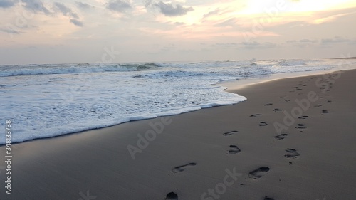 Sunset on Parangkusumo Beach on Java island, Indonesia