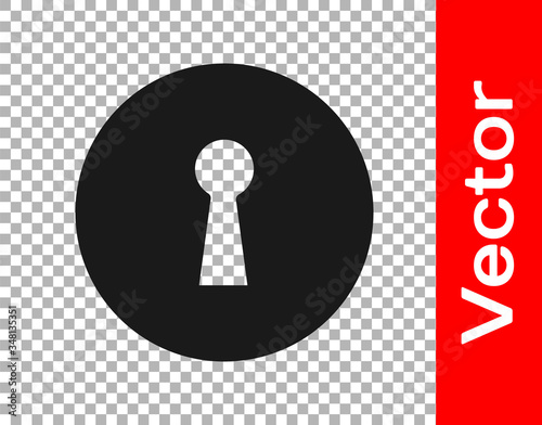Black Keyhole icon isolated on transparent background. Key of success solution. Keyhole express the concept of riddle, secret, security. Vector