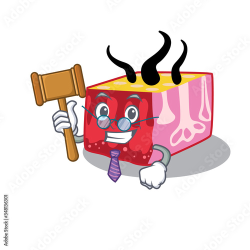A humble judge of skin cartoon character design wearing glasses