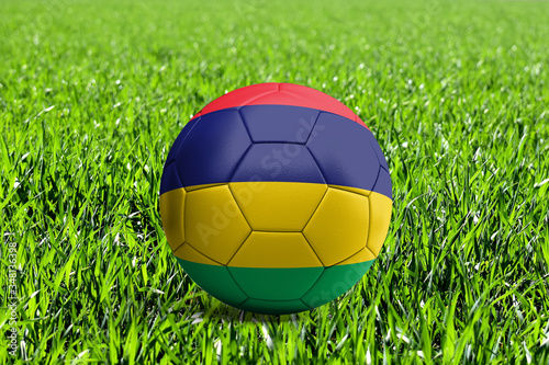 Mauritius Flag on Soccer Ball