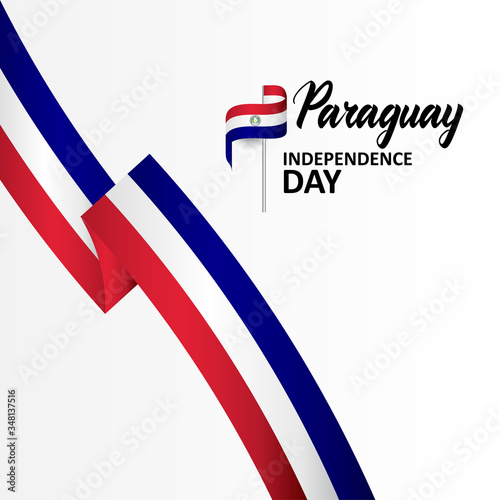 Paraguay Independence Day Banner With Flag Illustration