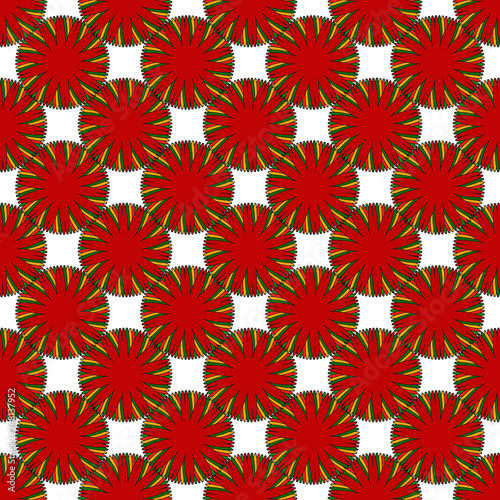 Floral element. Illustration of red flower, textile, web, packaging.