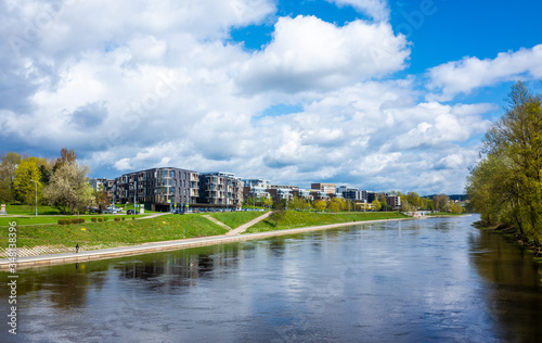 April 27, 2018 Vilnius, Lithuania, Viliya River in Vilnius. photo