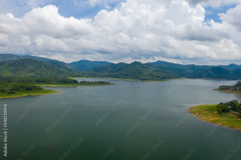 Beautiful scenery of dam with mountain and lake view at Thailand, Asia. Beautiful scenery of dam with mountain and lake view at Thailand, Asia.
