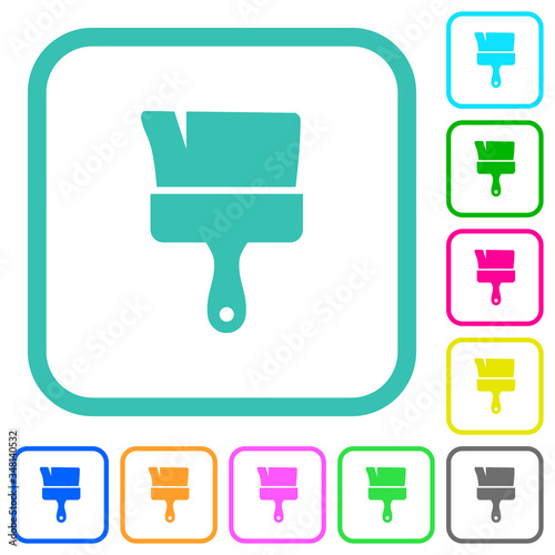 Paint brush vivid colored flat icons