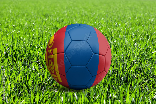 Mongolia Flag on Soccer Ball