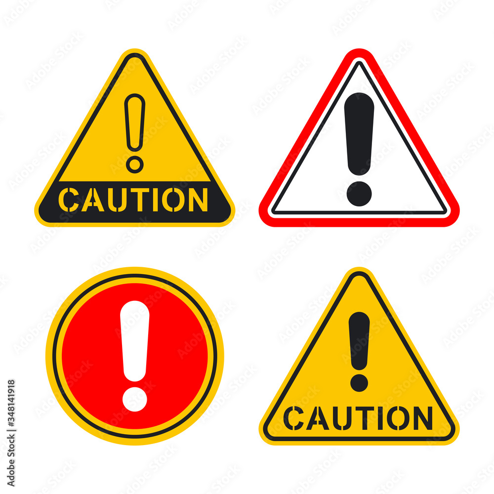 Road triangle with beware sign vector set isolated on a white background. Road triangle with beware sign vector set isolated on a white background.