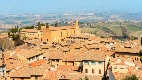 Beautiful view of small town Fiesole in Italy, Tuscany, Europe