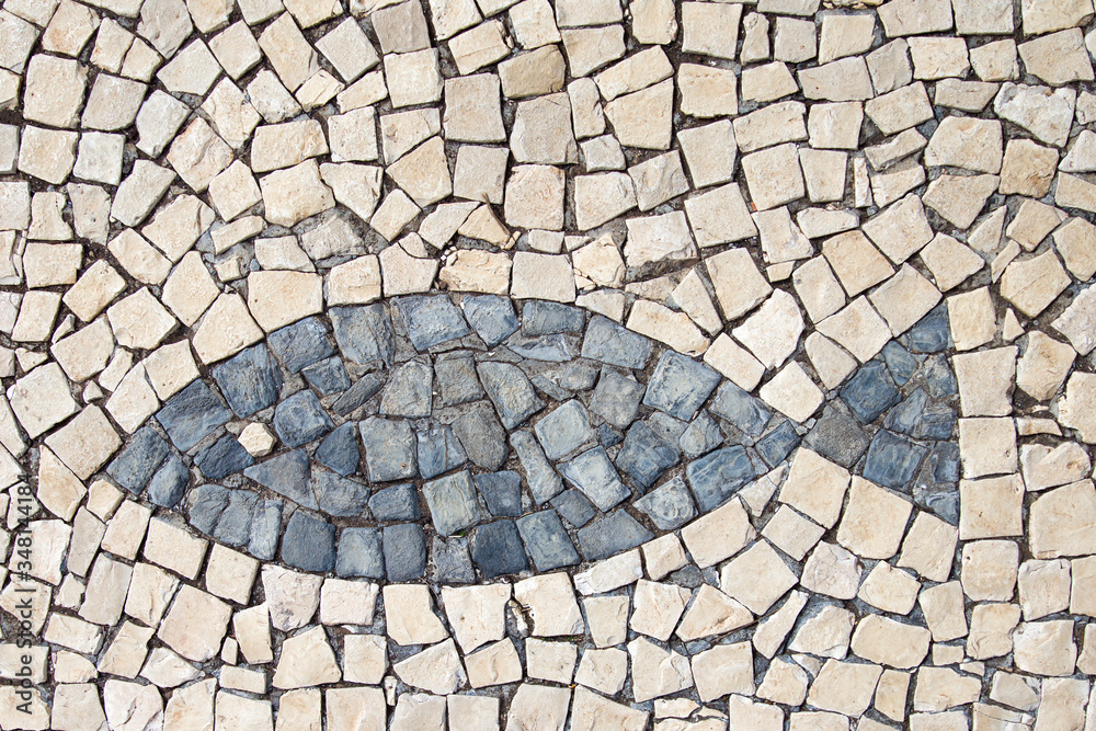 Closeup surface of blocky pattern old stone pavement Closeup surface of blocky pattern old stone pavement