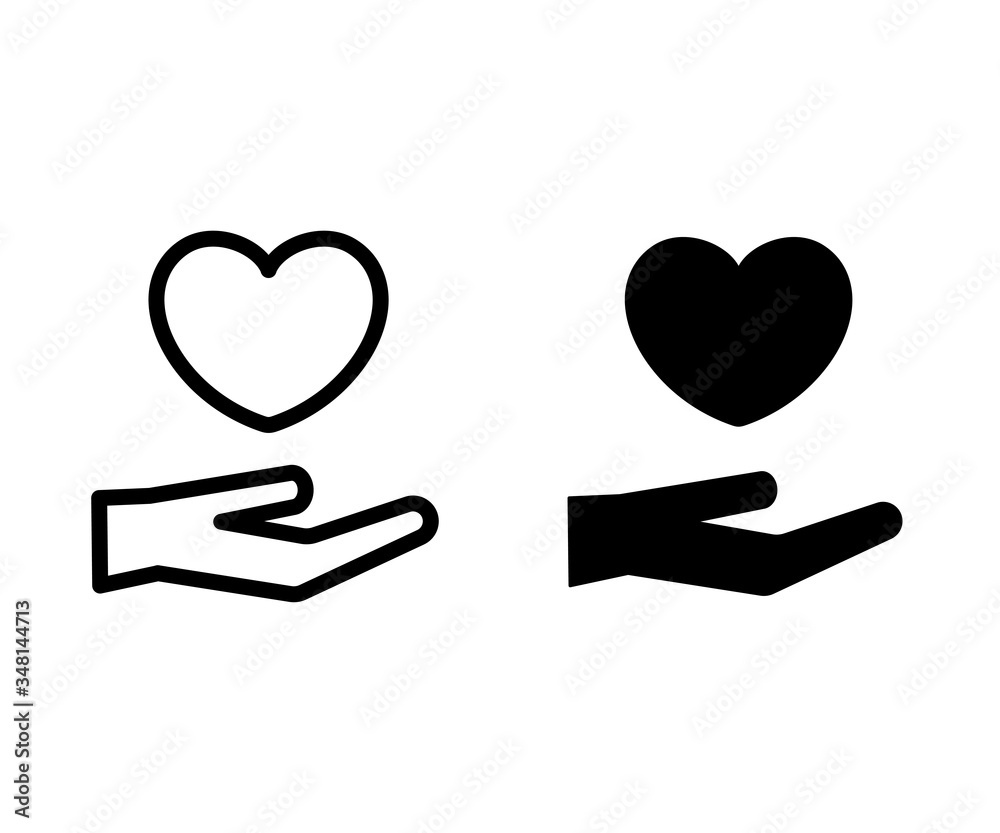 優しさや支援のアイコン ハート 助け合い Stock Illustration Adobe Stock