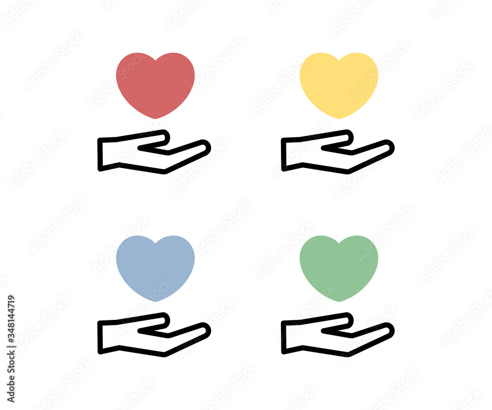 優しさや支援のアイコン ハート 助け合い Illustration Stock Adobe Stock