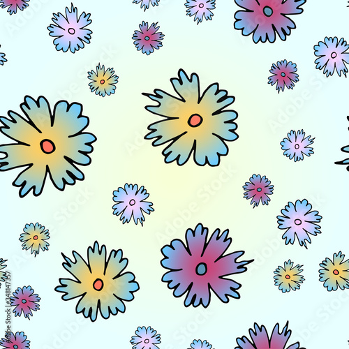 Seamless pattern with colorful floral pattern. © Elvira