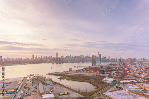View across Williamsburg towards Manhattan in New York city