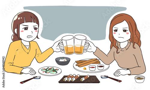 女友達と飲みで言い争い