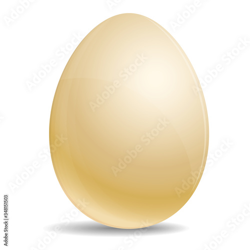Egg Realistic gold icon isolated on white background. Template for Easter patterns and images.