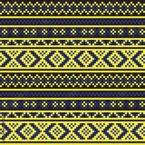 Yellow Christmas Fair Isle Seamless Pattern Background