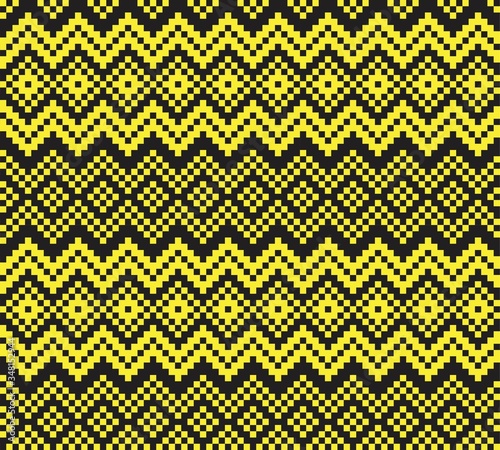 Yellow Christmas Fair Isle Seamless Pattern Background