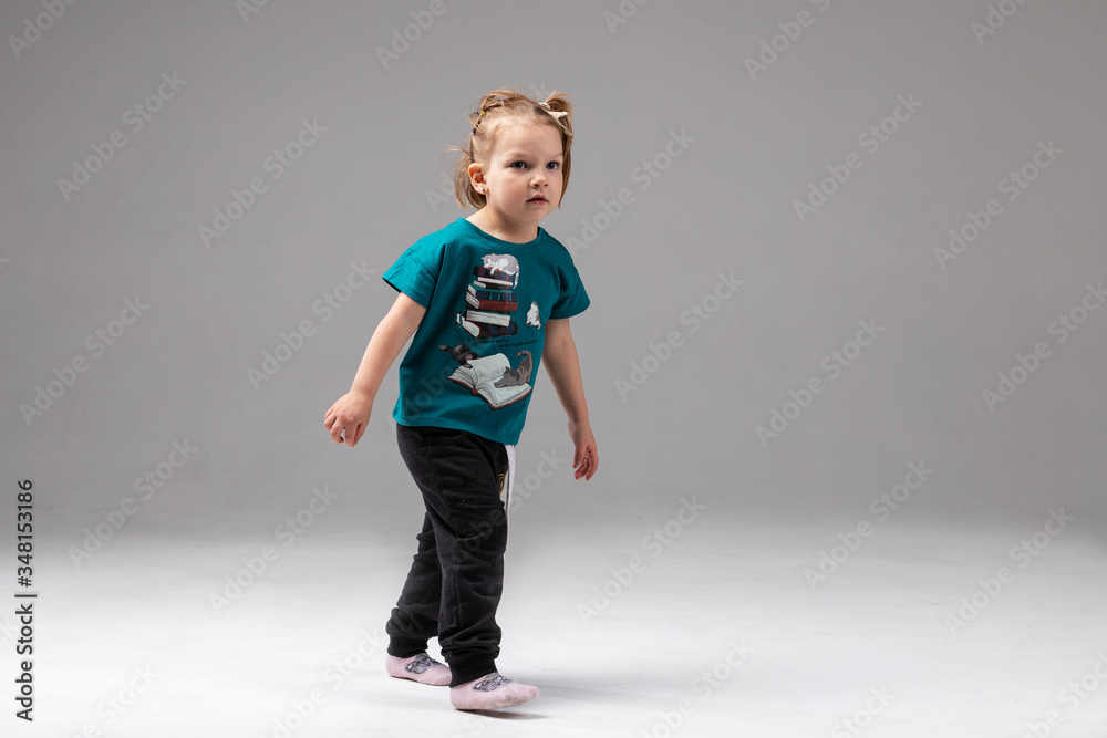 Girl indoor on white background at studio Girl indoor on white background at studio