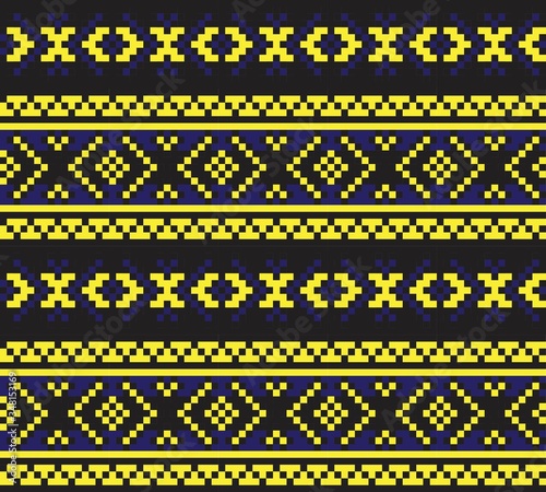 Yellow Christmas Fair Isle Seamless Pattern Background