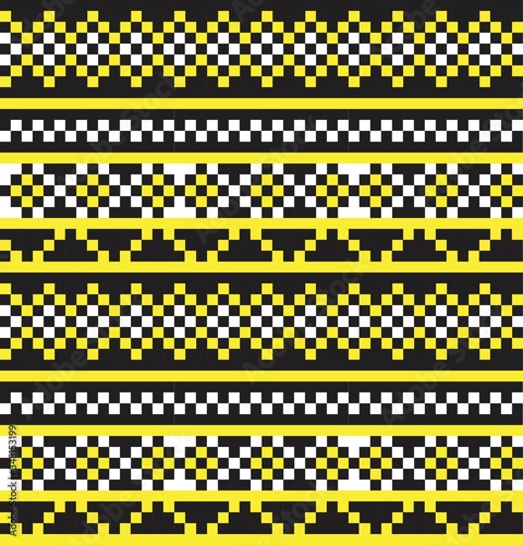 Yellow Christmas Fair Isle Seamless Pattern Background