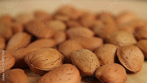 almonds  rotating close-up