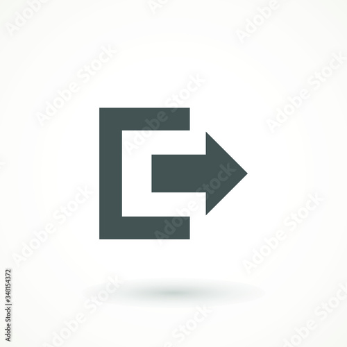 Emergency exit icon vector Logout and output, outlet, out symbol. isolated of flat style Safe condition sign